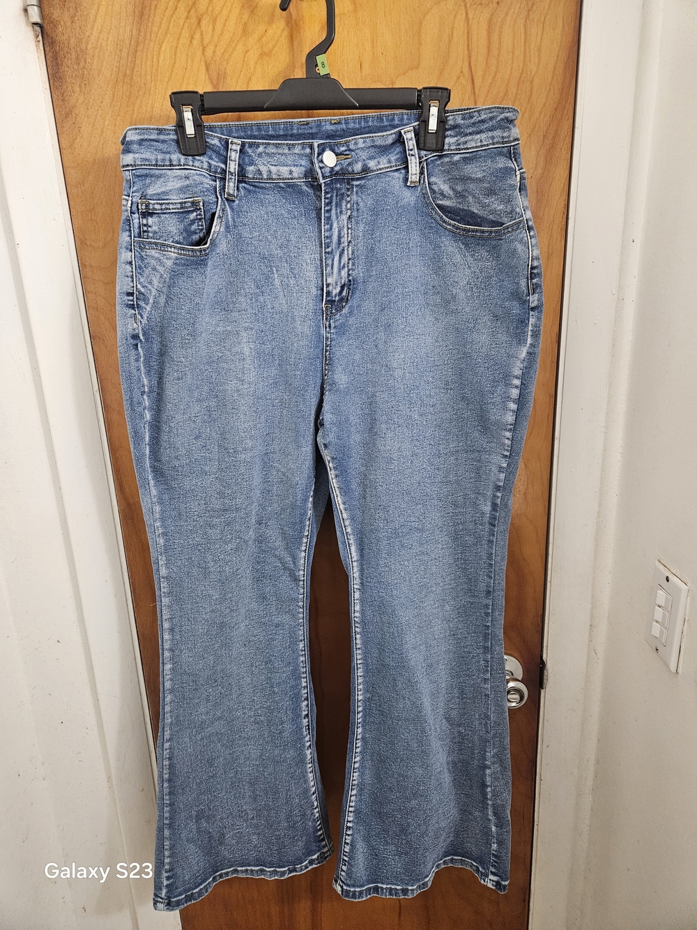ROMWE Washed Light Blue Flare Jeans